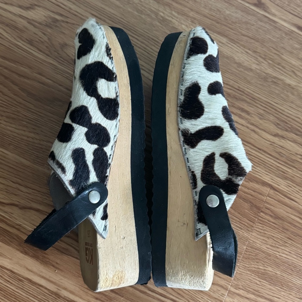 KG by Kurt Geiger Cow Print Hair-on-hide clogs Size 36 - Picture 7 of 11